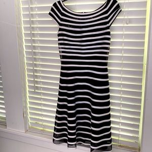 Betsy & Adam black and white striped dress